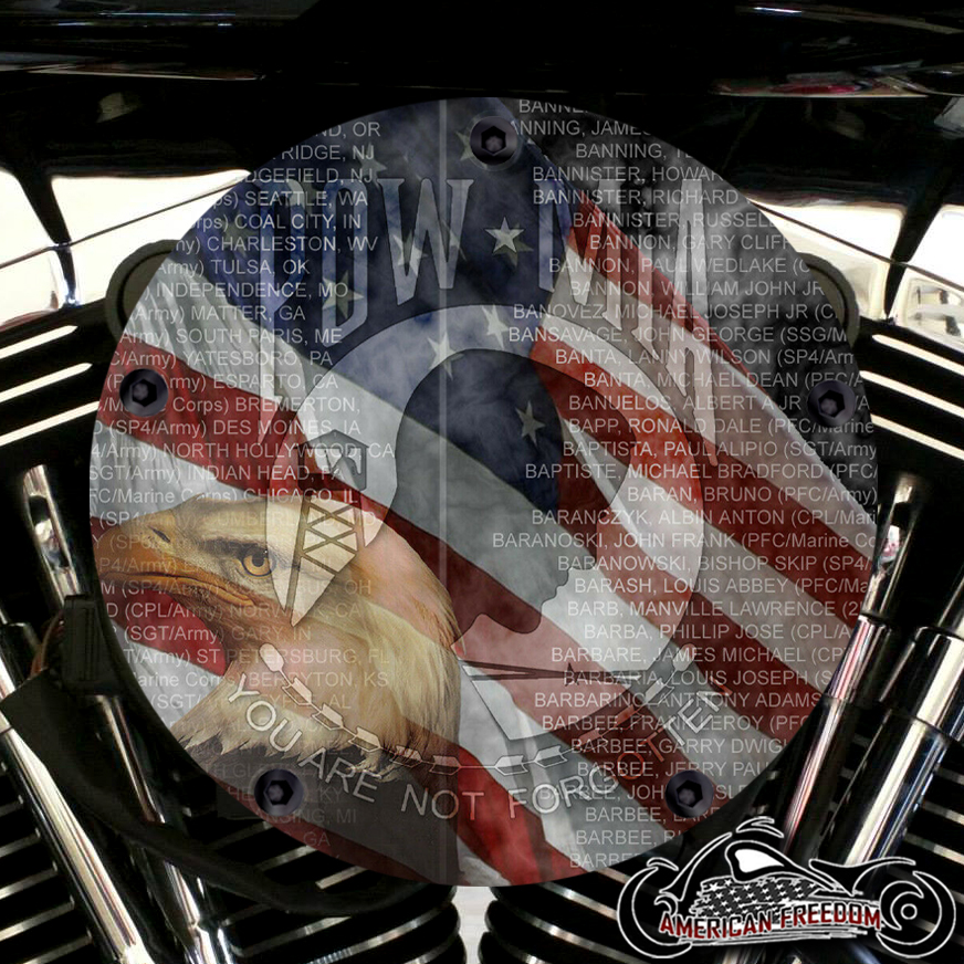 Harley Davidson High Flow Air Cleaner Cover - POW MIA Memorial